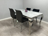 Grey Louis Dining Table With Zermatt Chairs