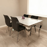 Grey Louis Dining Table With Zermatt Chairs