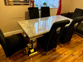 Grey Ariana Dining Table with Black Sofia Chairs