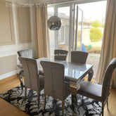 Grey Louis Dining Table With Light Grey Nicole Chairs