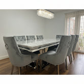 Grey Arial Dining Table With Dark Grey Valencia Chairs