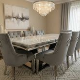 Grey Arial Dining Table With Dark Grey Valencia Chairs