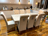 White Louis Dining Table With Cream Emma Chairs