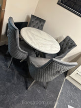 1M Round Paris Table with Dark Grey Majestic Chairs