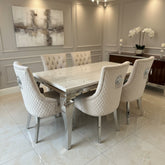 Cream Louis Chrome with Mink Majestic Chairs