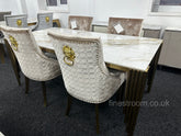 Kata Gold Mayfair Table with Mink Gold Roma Chairs
