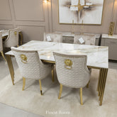 Kata Gold Mayfair Table with Mink Gold Roma Chairs