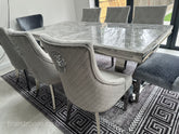 Grey Ariana Dining Table With Light Grey Majestic chairs
