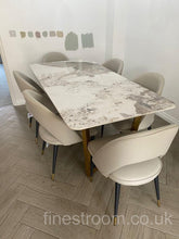 Pandora Lucein Dining Table With Astra Beige Chairs