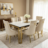 White Sorrento Dining Table With Majestic Chairs