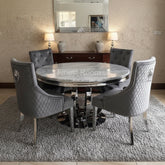 1.3m Round Grey Chelsea with DG Majestic Chairs