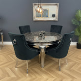 1.3m Round Black Louis with Black Valencia