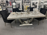 Grey Arial Dining Table With Black Majestic Chairs