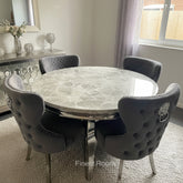 1.3m Round Grey Louis with Dark Grey Valentino
