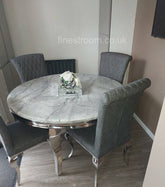 1.3m Round Grey Louis with DG Leather Nicole