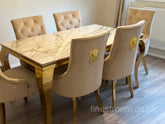 Kata Gold Louis Dining Table With Mink Gold LK Majestic Chairs