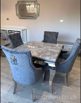 1M Grey Louis with Dark Grey Majestic Chairs