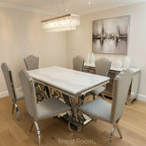 White Ariana Dining Table With Christine Chairs