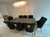 Black Gold Louis Dining Table With Black Gold Majestic Chairs