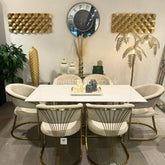 Cream Amelia Dining Table with Cream Prado Chairs