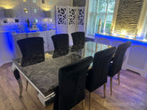 Black Louis Dining Table With Black Armenia Chairs
