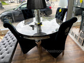 1.3m Round Black Louis with Black Sofia Chairs