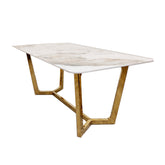 Lucein 1.8 Gold Dining Table - Finestroom