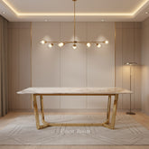 Lucein 1.8 Gold Dining Table - Finestroom