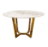 Lucien Gold 1.2 m Round Dining Table with Sintered Stone Top