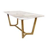 Lucien 1.8 Gold Dining Table with Pandora Gold Sintered Stone Top