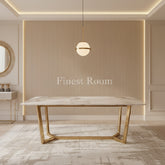 Lucien 1.8 Gold Dining Table with Pandora Gold Sintered Stone Top