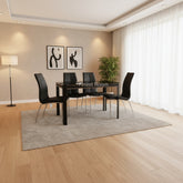 Morano Black Dining Set with 4 Chairs - Finestroom