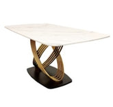 Orion Gold 1.8 m Dining Table with Polar White Sintered Stone Top