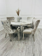 Pandora Gold Round Louis with 4 x Beige Shimmer Valentino Chairs - Finestroom