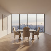 Light Grey Ariana Dining Table With Silver Majestic Chairs