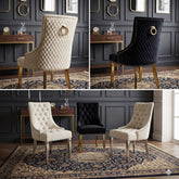 2 x Majestic Ring Knocker Chairs- Cream Silver, Black Gold, Mink Gold
