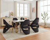 White Gold Sorrento with Santorini Black Gold Chairs