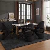 White Gold Sorrento with Santorini Black Gold Chairs