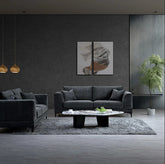 Aluxo Lenox Sofa Range in Steel Velvet