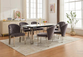 White Sorrento Chrome Dining Table