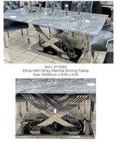 Grey Elina Chrome Dining Table
