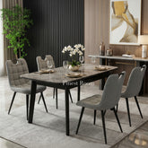 Arizona Grey Extendable Dining Table with Monza/Palermo PU Leather Effect Grey Dining Chairs
