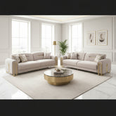 Focus Cream Gold Sofa Set