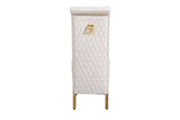 Sofia Square Knocker Dining Chair- Cream & Gold