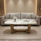 Sorrento Oval Ceramic Gold Coffee Table - Finestroom