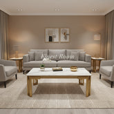 Sorrento Rectangle Ceramic Gold Coffee Table - Finestroom
