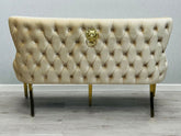 Victoria Shimmer Fabric Bench- Cream & Gold