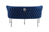 Valentino Plush Velvet Bench- Navy