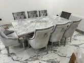Grey Arial Dining Table With Silver Valencia RK Chairs
