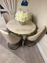 Cream Louis Round Dining Table With Cream Lasco Chairs